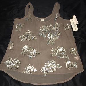 NWT Gold sequined tank